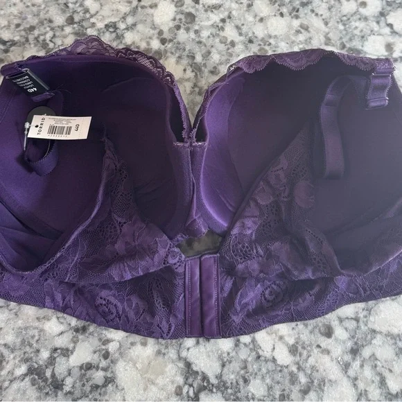 Torrid Deep Purple Lace Full Coverage Bra - Picture 3 of 3